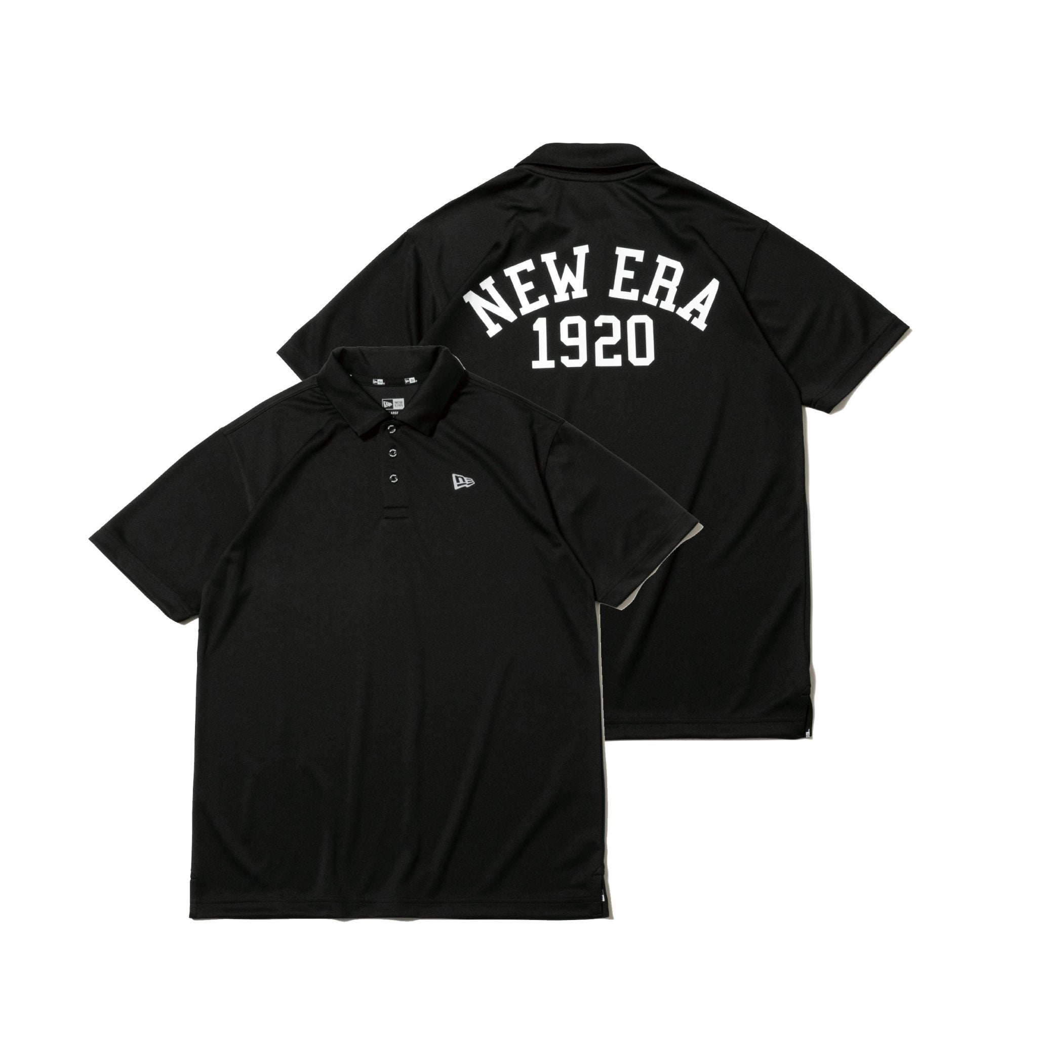 NEW ERA ブラック 半袖ポロシャツ L 半袖 ポロシャツ テック アーチロゴ ブラック | ゴルフ | ニューエラ
