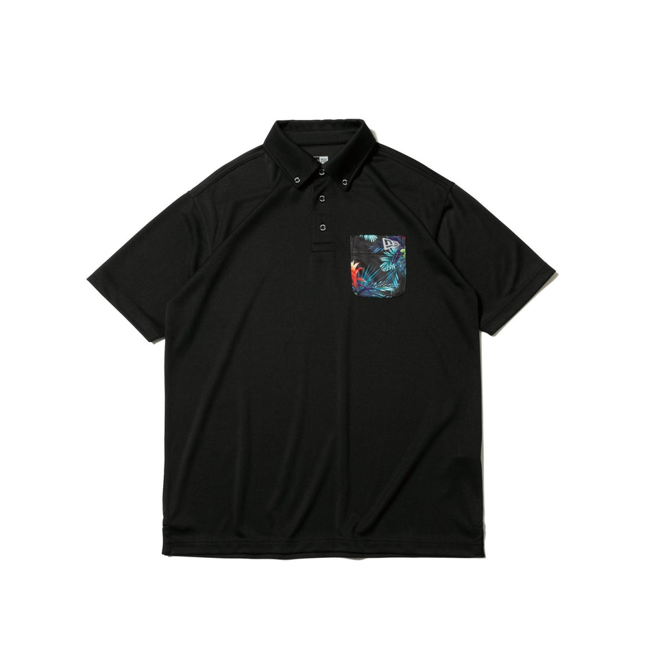 【ゴルフ】 半袖 ポケット ポロシャツ ボタンダウン ボタニカル ブラック - 12674328-S | NEW ERA ニューエラ公式オンラインストア