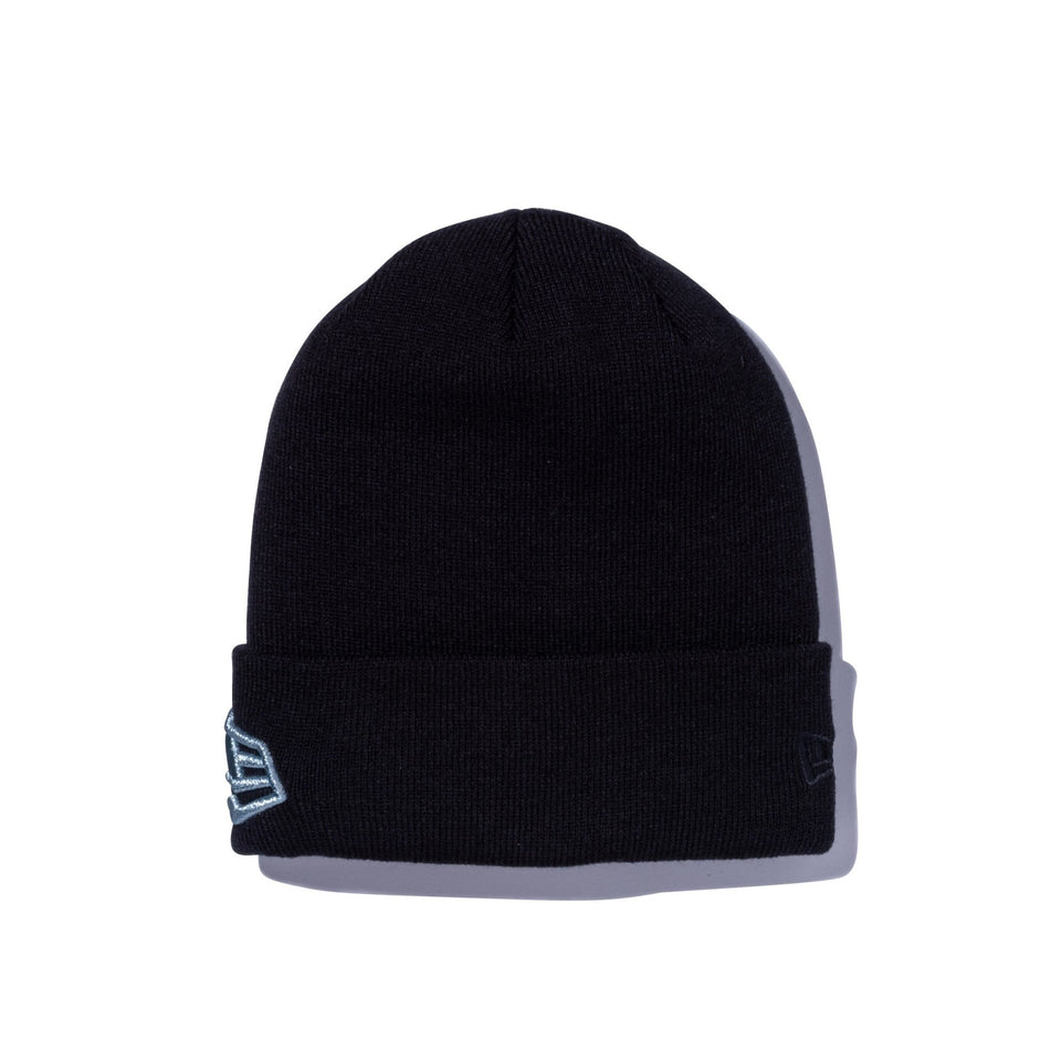 ベーシック カフニット ビッグロゴ ブラック × メタリックシルバー - 12854543-OSFM | NEW ERA ニューエラ公式オンラインストア