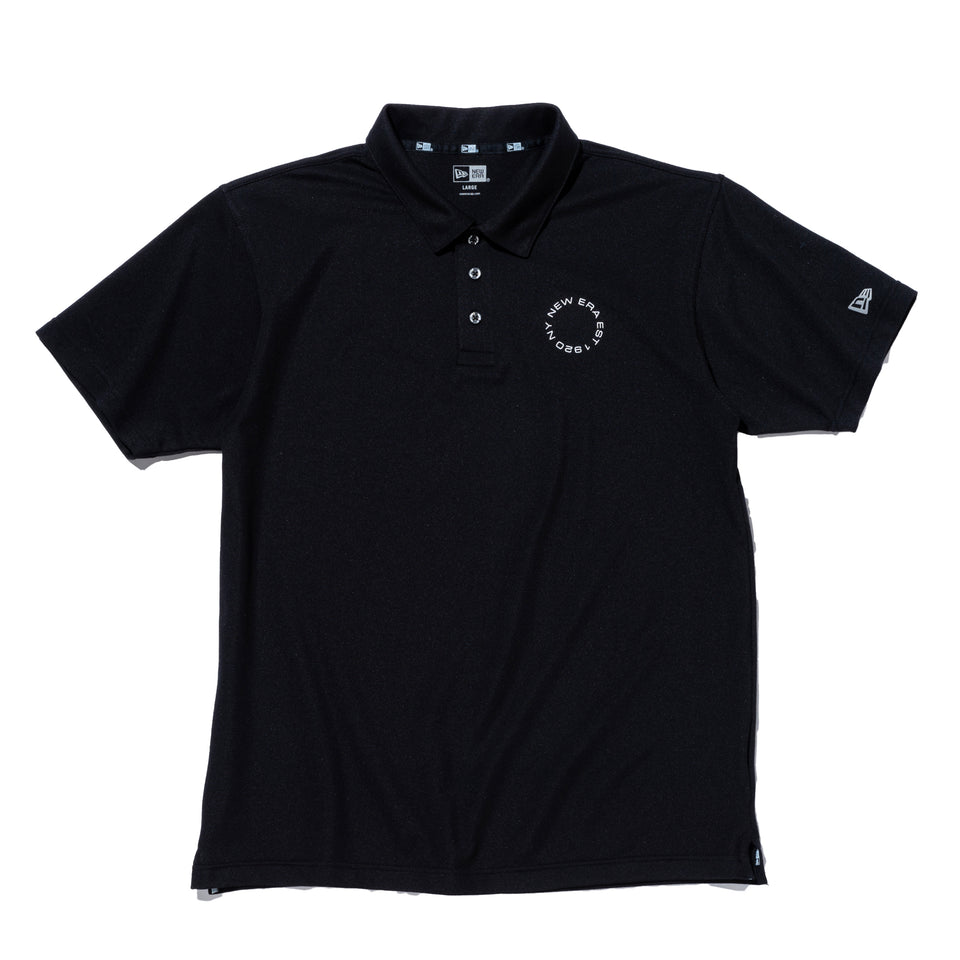 【ゴルフ】 半袖 鹿の子 ポロシャツ サークルロゴ ブラック