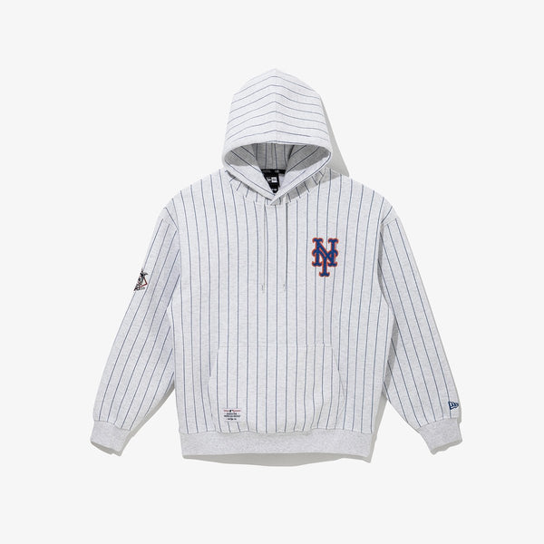 【MLB公式】ニューヨーク・メッツ ピンストライプ柄 裏起毛プルオーバーパーカー 13353863-s-new-era-