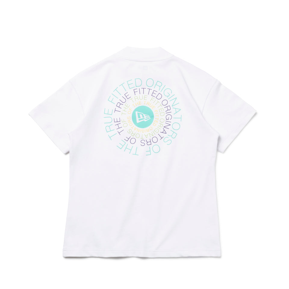 【ゴルフ】 WOMEN'S 半袖 ミッドネック 鹿の子 Tシャツ Circle OOTTF サークルロゴ ホワイト