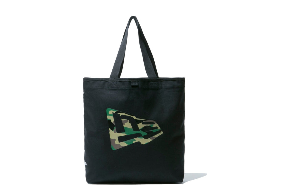 キャンバストート 14L フラッグロゴ ブラック × ウッドランドカモ - 11901524-OSFA | NEW ERA ニューエラ公式オンラインストア