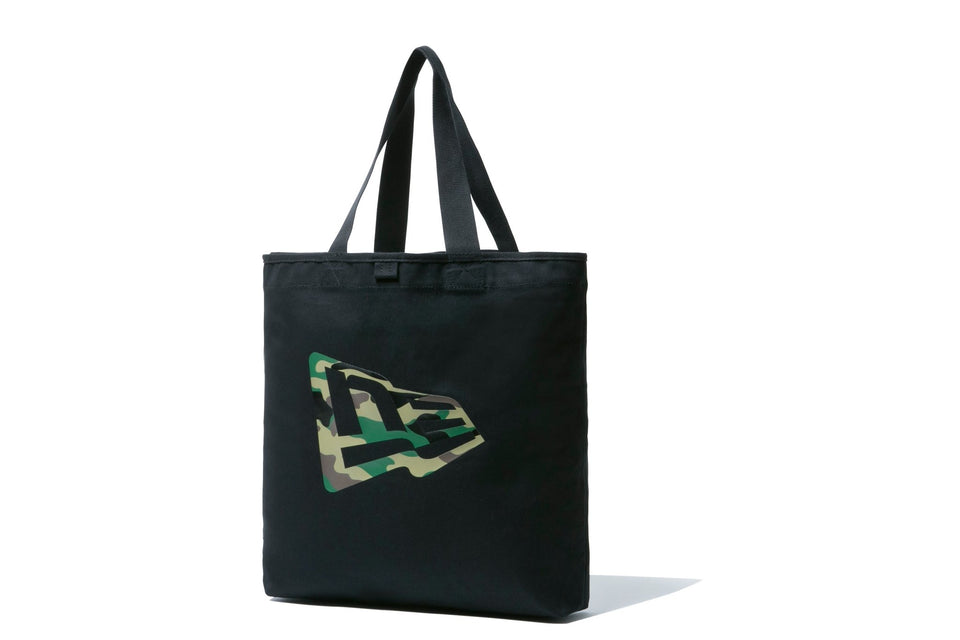 キャンバストート 14L フラッグロゴ ブラック × ウッドランドカモ - 11901524-OSFA | NEW ERA ニューエラ公式オンラインストア