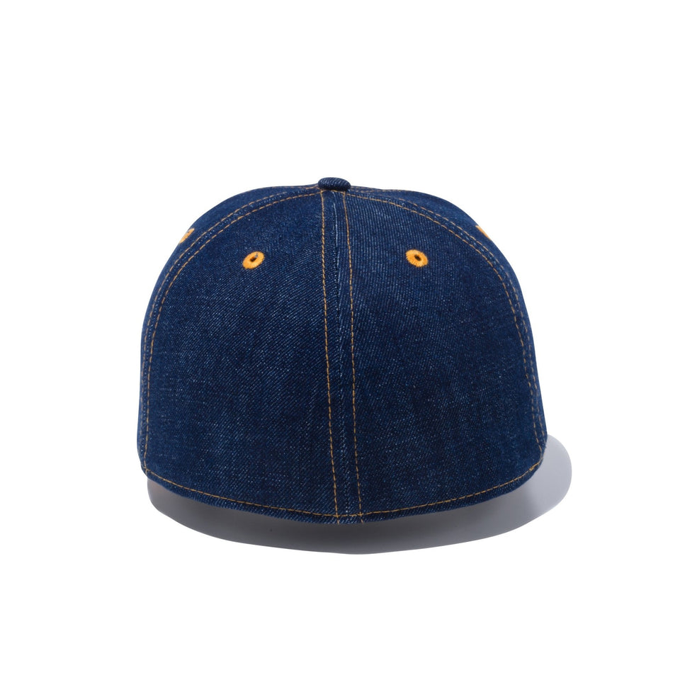 59FIFTY デニム レザーパッチ ゴールデンピーチアンダーバイザー