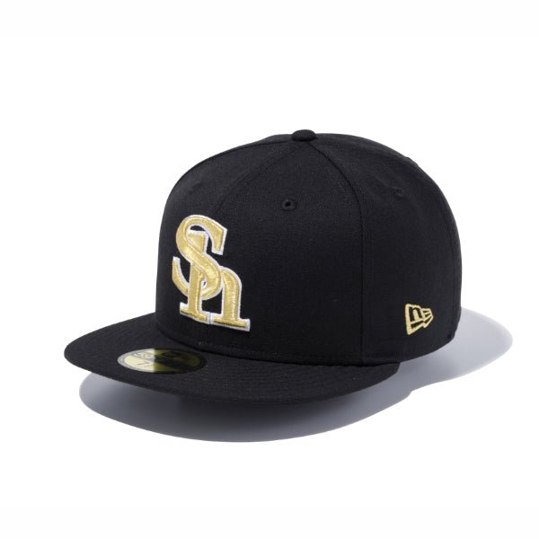 59FIFTY 福岡ソフトバンクホークス ブラック × ゴールド ホワイトアウトライン 59FIFTY 福岡ソフトバンクホークス ブラック × ゴールド ホワイトアウトライン