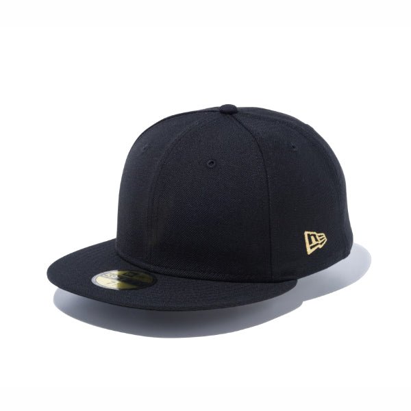 59FIFTY ベーシック ブラック ゴールドフラッグ 無地 キャップ 