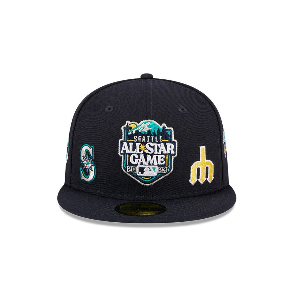 59FIFTY 2023 MLB All-Star Game Fan Pack シアトル・マリナーズ オールオーバーロゴ ネイビー  エメラルドグリーンアンダーバイザー