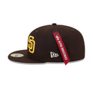 59FIFTY Alpha Industries x MLB サンディエゴ・パドレス ブラウン グレーアンダーバイザー - 13497937-700 | NEW ERA ニューエラ公式オンラインストア