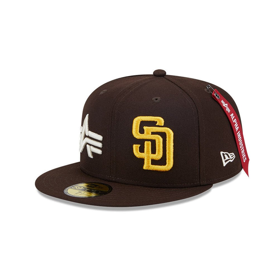 59FIFTY Alpha Industries x MLB サンディエゴ・パドレス ブラウン グレーアンダーバイザー - 13497937-700 | NEW ERA ニューエラ公式オンラインストア