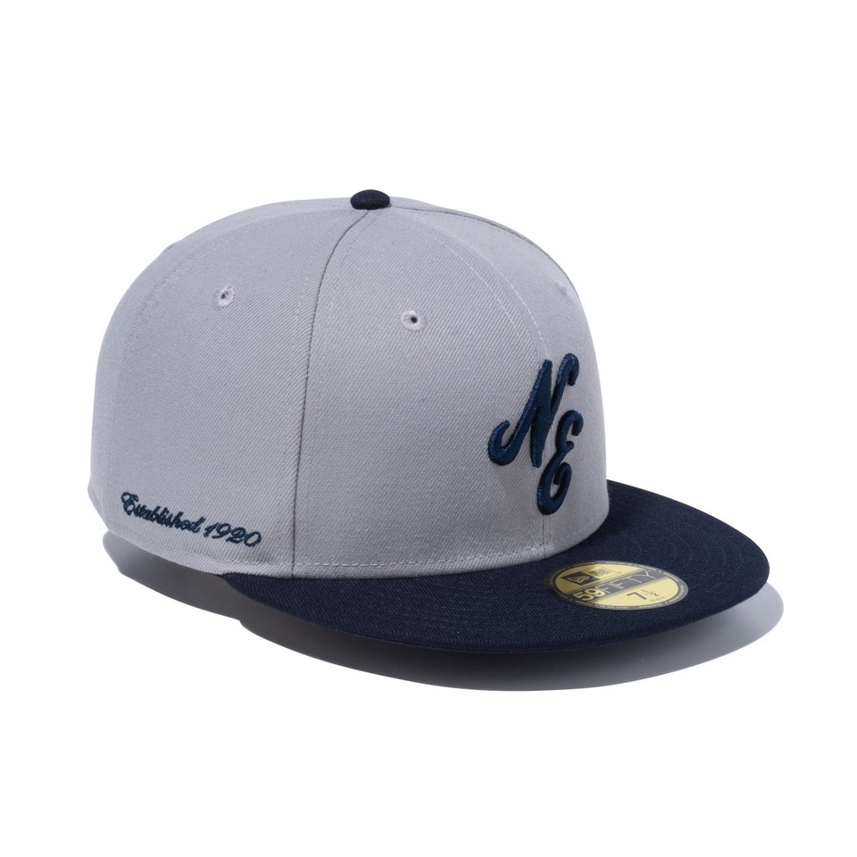 59FIFTY Classic Logo クラシックロゴ グレー ネイビーバイザー - 13751163-700 | NEW ERA ニューエラ公式オンラインストア