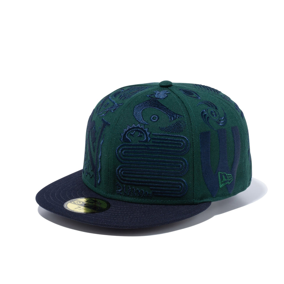 59FIFTY ERIC ELMS エリック・エルムズ アートワーク ダークグリーン ネイビーバイザー - 13071838-700 | NEW ERA ニューエラ公式オンラインストア