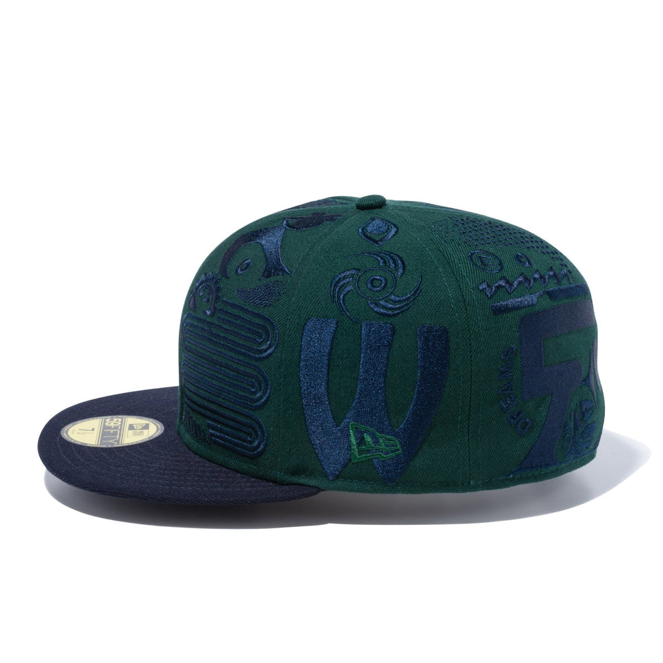 59FIFTY ERIC ELMS エリック・エルムズ アートワーク ダークグリーン ネイビーバイザー - 13071838-700 | NEW ERA ニューエラ公式オンラインストア