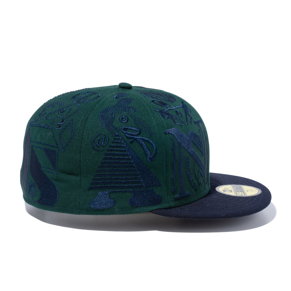 59FIFTY ERIC ELMS エリック・エルムズ アートワーク ダークグリーン ネイビーバイザー - 13071838-700 | NEW ERA ニューエラ公式オンラインストア