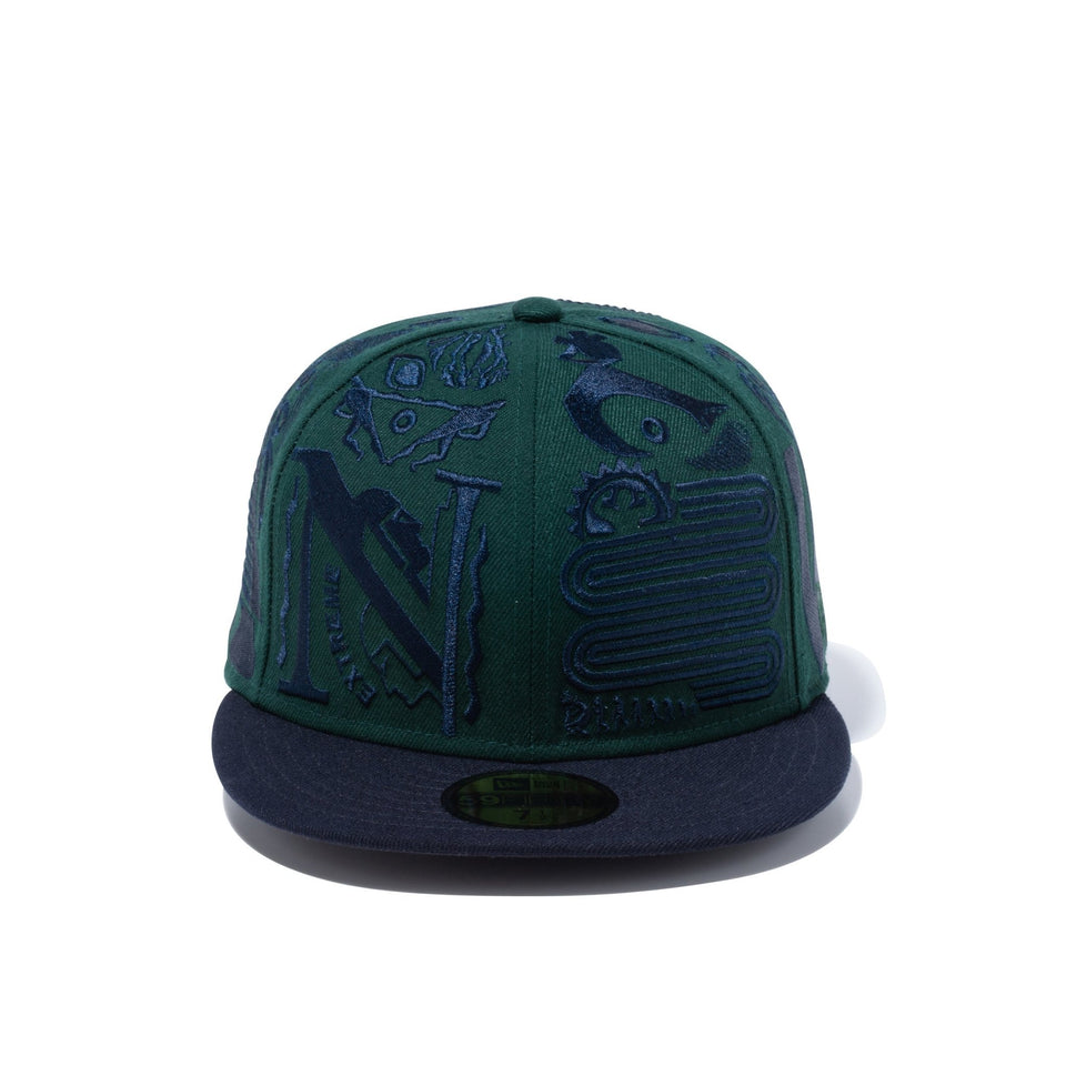 59FIFTY ERIC ELMS エリック・エルムズ アートワーク ダークグリーン ネイビーバイザー - 13071838-700 | NEW ERA ニューエラ公式オンラインストア