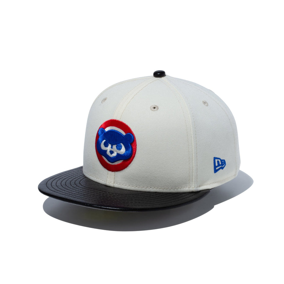 59FIFTY Leather Visor シカゴ・カブス クロームホワイト ブラックレザー - 14135946-700 | NEW ERA ニューエラ公式オンラインストア