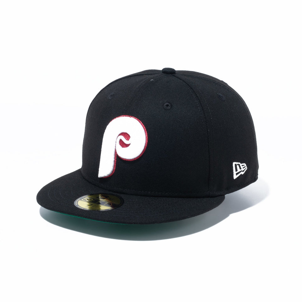 59FIFTY Metallic Logo フィラデルフィア・フィリーズ ブラック ケリーグリーンアンダーバイザー - 13534740-700 | NEW ERA ニューエラ公式オンラインストア