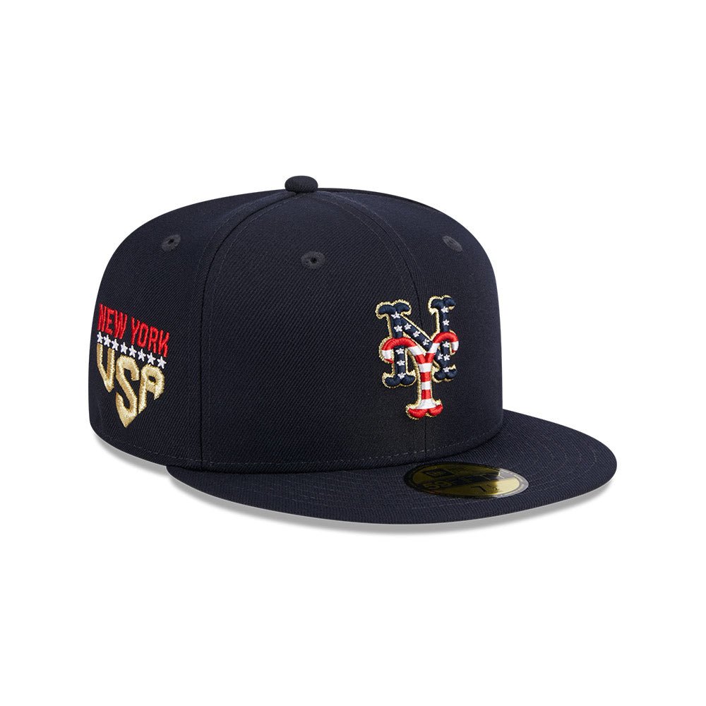 59FIFTY オーセンティック MLB 4th of July ニューヨーク・メッツ ネイビー グレーアンダーバイザー