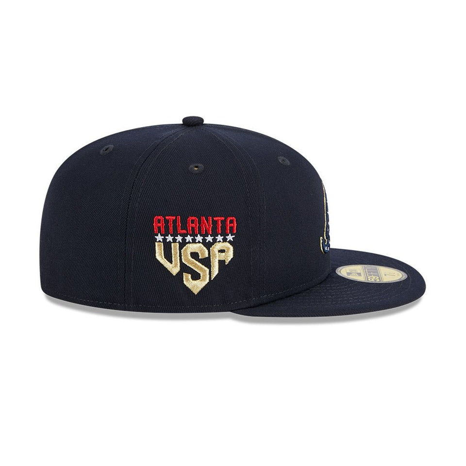 59FIFTY オーセンティック MLB 4th of July アトランタ・ブレーブス ネイビー グレーアンダーバイザー