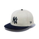 59FIFTY MLB Corduroy コーデュロイ ニューヨーク・ヤンキース ライトベージュ ネイビーバイザー - 13751134-700 | NEW ERA ニューエラ公式オンラインストア