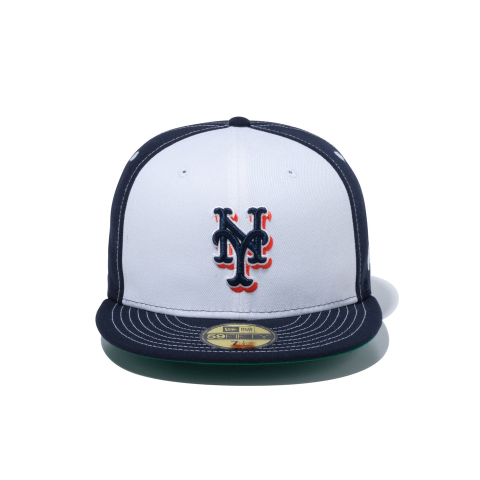 59FIFTY MLB Custom ニューヨーク・メッツ ホワイト/ネイビー ケリーアンダーバイザー - 13780799-700 | NEW ERA ニューエラ公式オンラインストア