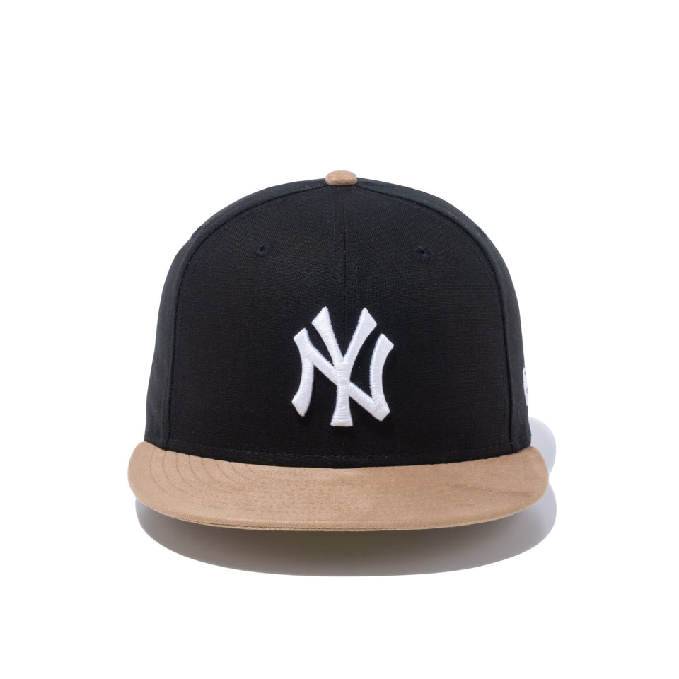 59FIFTY MLB Duck Canvas ダックキャンバス ニューヨーク・ヤンキース ブラック ベージュスウェードバイザー - 13328543-700 | NEW ERA ニューエラ公式オンラインストア