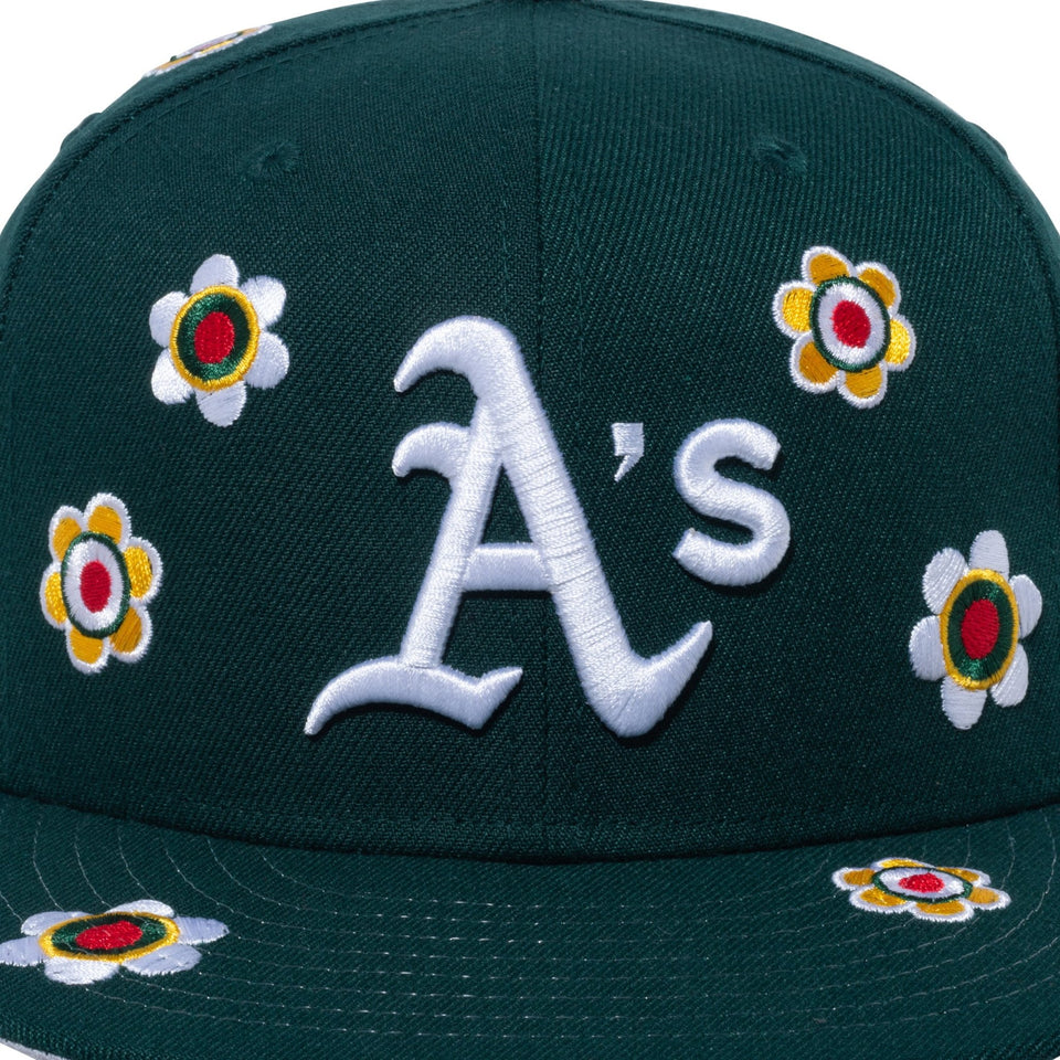 59FIFTY MLB Flower Embroidery オークランド・アスレチックス ダークグリーン - 13751121-700 | NEW ERA ニューエラ公式オンラインストア