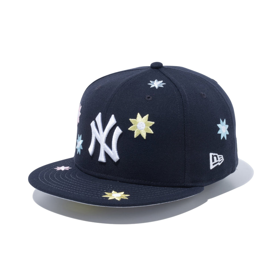59FIFTY MLB Flower Embroidery ニューヨーク・ヤンキース ネイビー ...