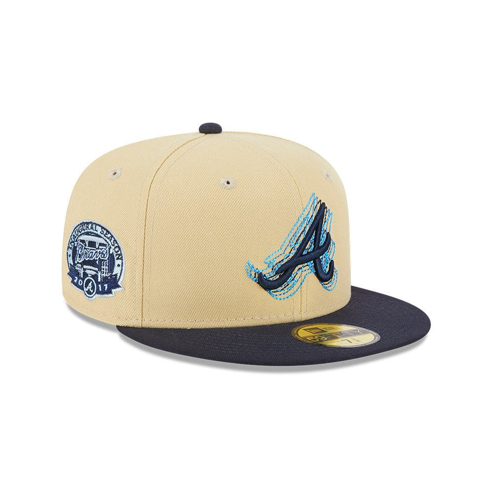 59FIFTY MLB Illusion アトランタ・ブレーブス ベガスゴールド ネイビーバイザー