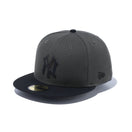 59FIFTY MLB Leather Logo ニューヨーク・ヤンキース ダークグラファイト ブラックバイザー - 13751133-700 | NEW ERA ニューエラ公式オンラインストア