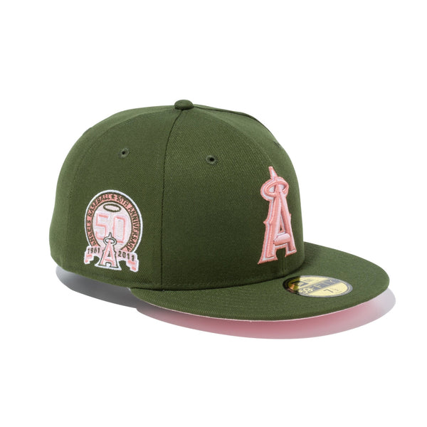 59FIFTY MLB Pink Pack ロサンゼルス・エンゼルス リーフグリーン 