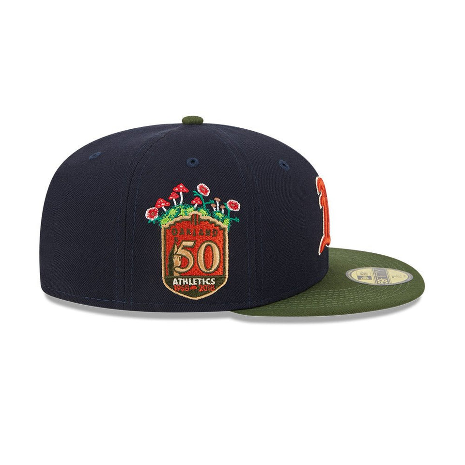 59FIFTY MLB Sprouted オークランド・アスレチックス ネイビー モスグリーンバイザー - 13705003-700 | NEW ERA ニューエラ公式オンラインストア