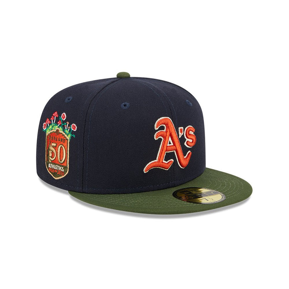 59FIFTY MLB Sprouted オークランド・アスレチックス ネイビー モスグリーンバイザー - 13705003-700 | NEW ERA ニューエラ公式オンラインストア