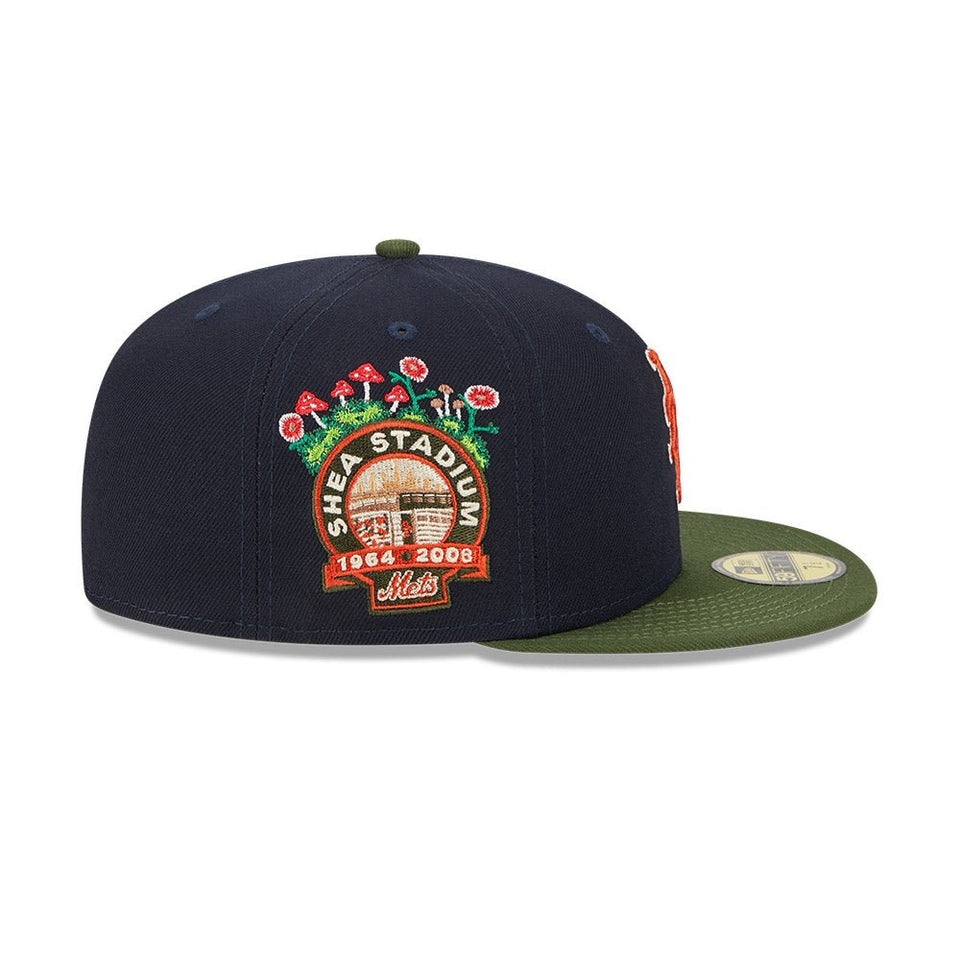 59FIFTY MLB Sprouted ニューヨーク・メッツ クーパーズタウン ネイビー モスグリーンバイザー - 13705007-700 | NEW ERA ニューエラ公式オンラインストア