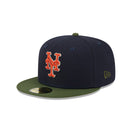 59FIFTY MLB Sprouted ニューヨーク・メッツ クーパーズタウン ネイビー モスグリーンバイザー - 13705007-700 | NEW ERA ニューエラ公式オンラインストア