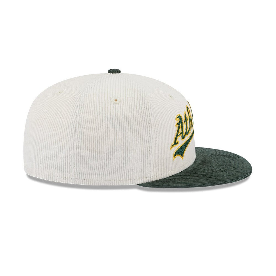 59FIFTY クーパーズタウン MLB Vintage Corduroy オークランド・アスレチックス クロームホワイト グリーンアンダーバイザー - 13512086-700 | NEW ERA ニューエラ公式オンラインストア