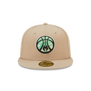59FIFTY NBA Team Neon ミルウォーキー・バックス ベージュ グリーンアンダーバイザー - 13512109-700 | NEW ERA ニューエラ公式オンラインストア