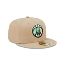 59FIFTY NBA Team Neon ミルウォーキー・バックス ベージュ グリーンアンダーバイザー - 13512109-700 | NEW ERA ニューエラ公式オンラインストア