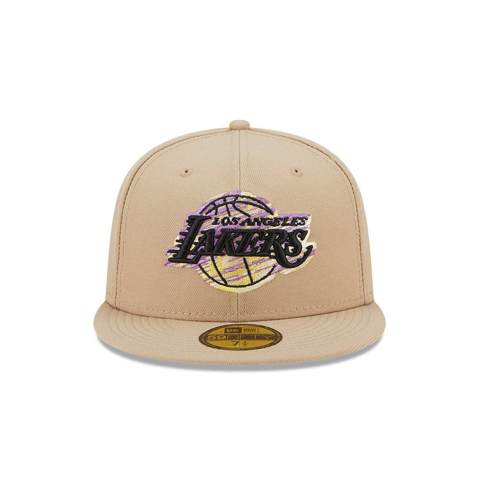 59FIFTY NBA Team Neon ロサンゼルス・レイカーズ ベージュ パープルアンダーバイザー - 13512112-700 | NEW ERA ニューエラ公式オンラインストア