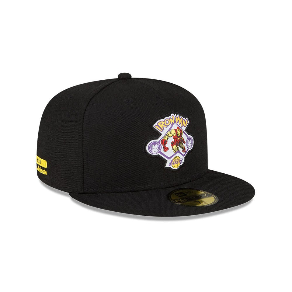 59FIFTY NBA x Marvel ロサンゼルス・レイカーズ アイアンマン ブラック パープルアンダーバイザー