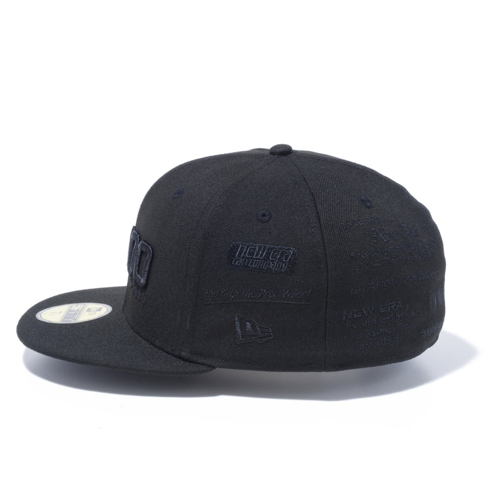 ストア限定】 59FIFTY NEW ERA 100周年 マルチロゴ フロント ブラック × ブラック | ニューエラオンラインストア