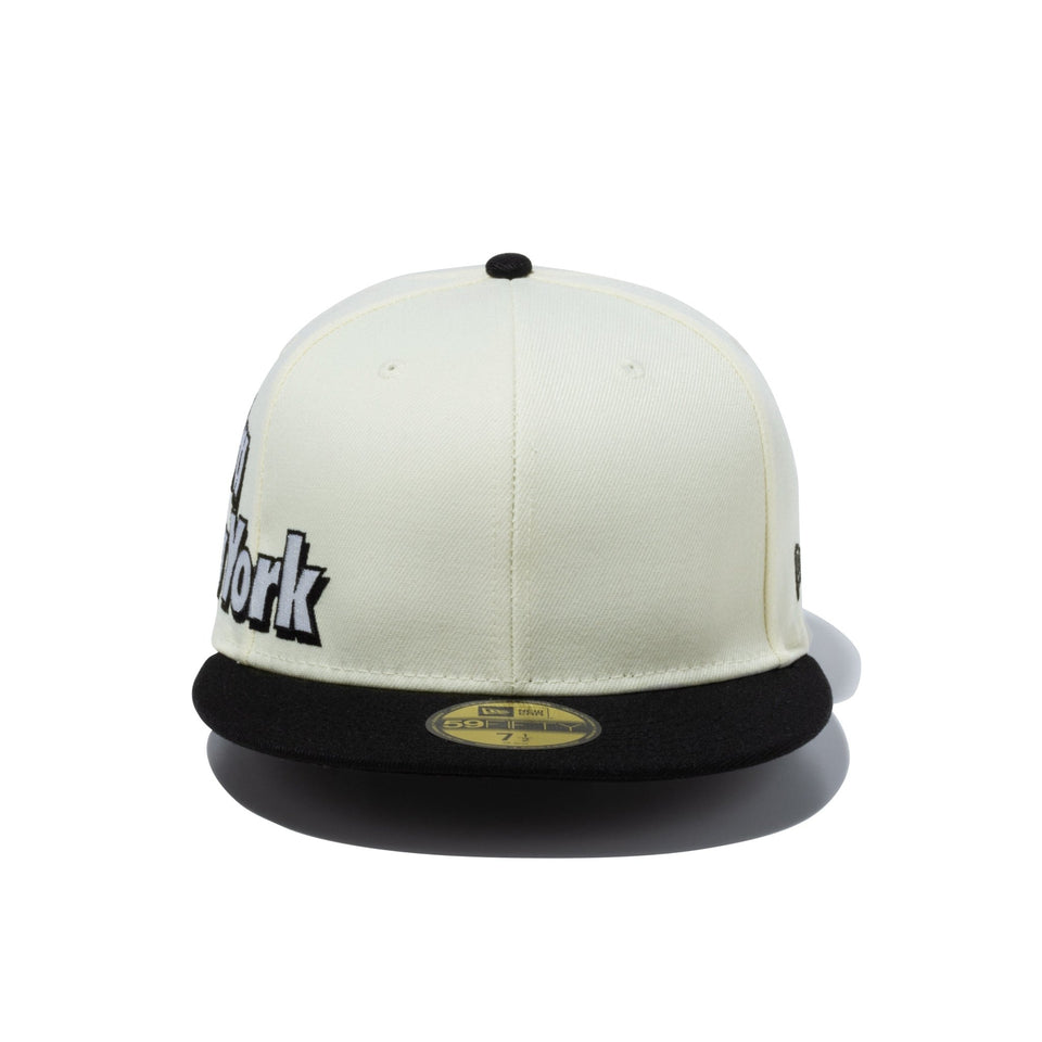 59FIFTY New Era New York クロームホワイト ブラックバイザー