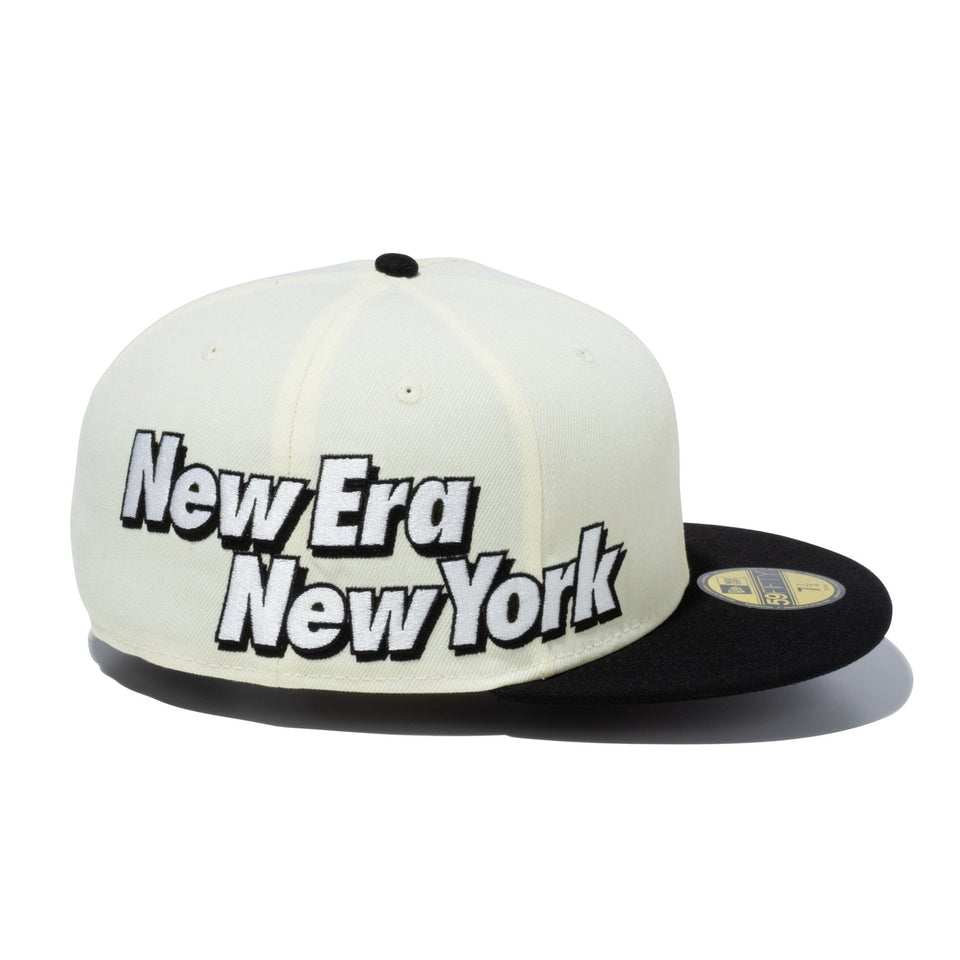 59FIFTY New Era New York クロームホワイト ブラックバイザー