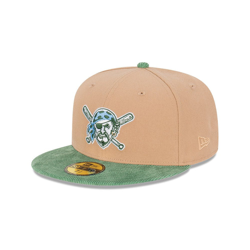 59FIFTY Oasis Corduroy ピッツバーグ・パイレーツ ベージュ グリーンコーデュロイバイザー - 13821975-700 | NEW ERA ニューエラ公式オンラインストア