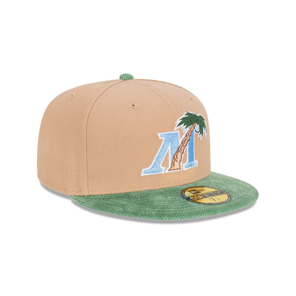 59FIFTY Oasis Corduroy フォートマイヤーズ・マイティマッスルズ ベージュ グリーンコーデュロイバイザー - 13821978-700 | NEW ERA ニューエラ公式オンラインストア