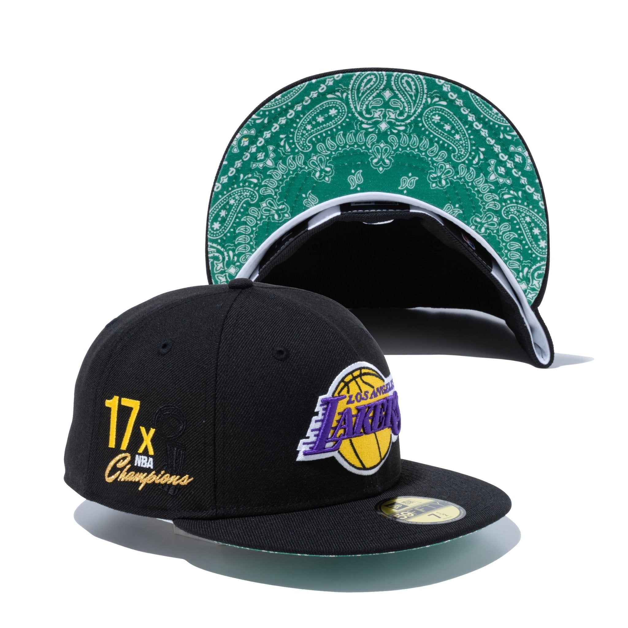 Newera 59fifty ロサンゼルスレイカーズ レザーキャップ ブラック