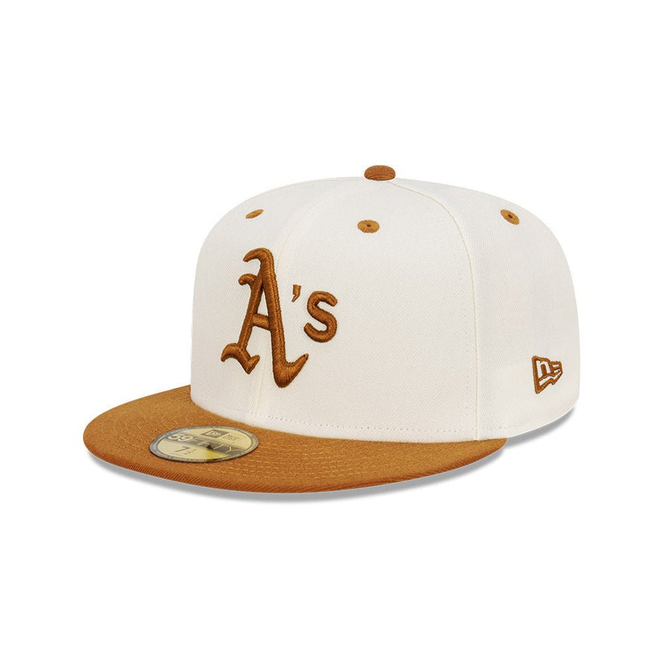 59FIFTY Peanut Butter オークランド・アスレチックス クロームホワイト キャメルバイザー