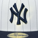 59FIFTY Pinstripe ピンストライプ ニューヨーク・ヤンキース クロームホワイト ネイビーバイザー - 13751130-700 | NEW ERA ニューエラ公式オンラインストア