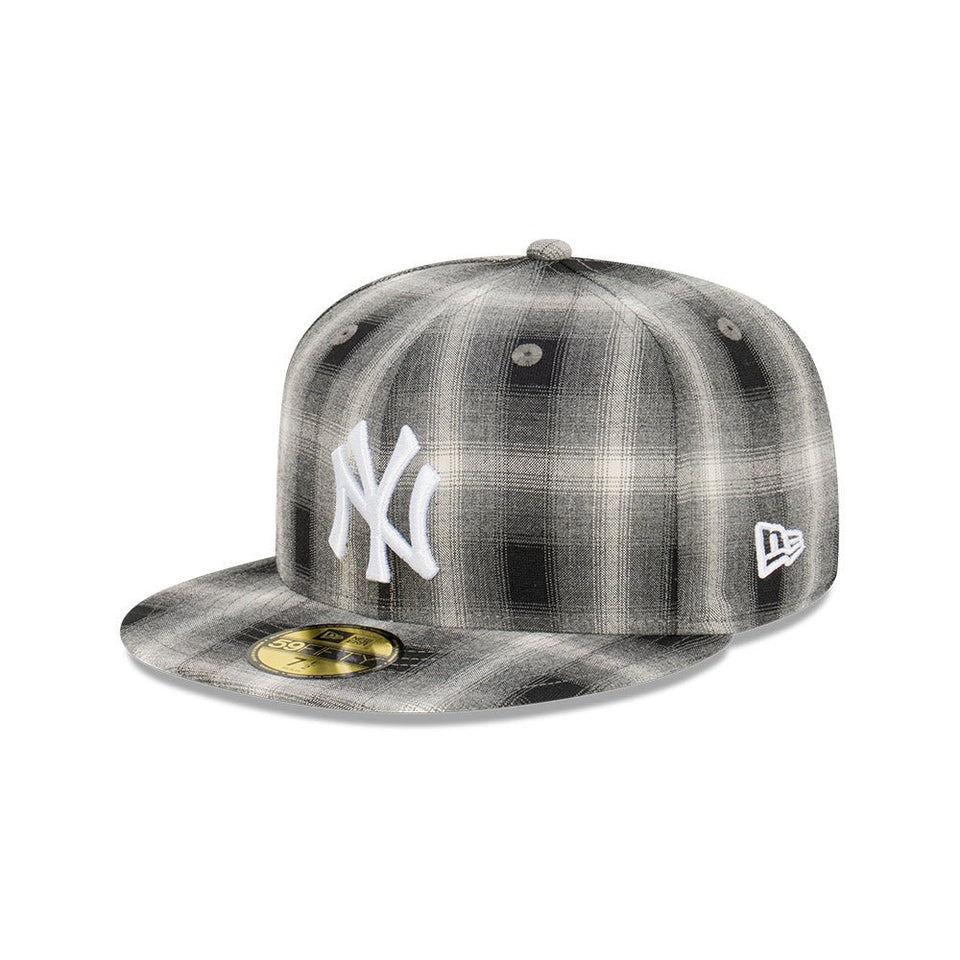 59FIFTY Plaid ニューヨーク・ヤンキース ブラックチェック グレーアンダーバイザー