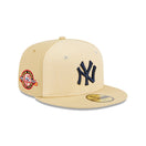 59FIFTY Raffia Front ニューヨーク・ヤンキース ベガスゴールド グレーアンダーバイザー - 13743512-700 | NEW ERA ニューエラ公式オンラインストア
